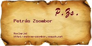 Petrás Zsombor névjegykártya